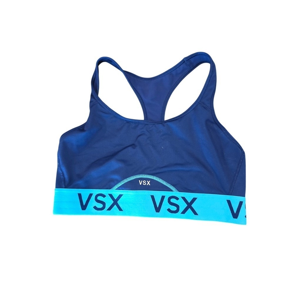 Victoria's‎ Secret Sport Bra M Womens Blue Wireless Pullover Stretchy Athletic